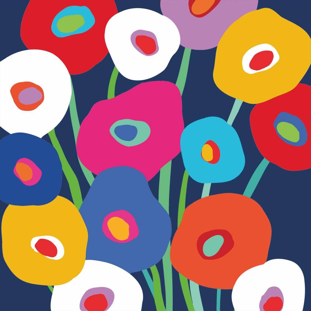 Abstract Super Bloom Floral Cocktail Napkins – 20 Count