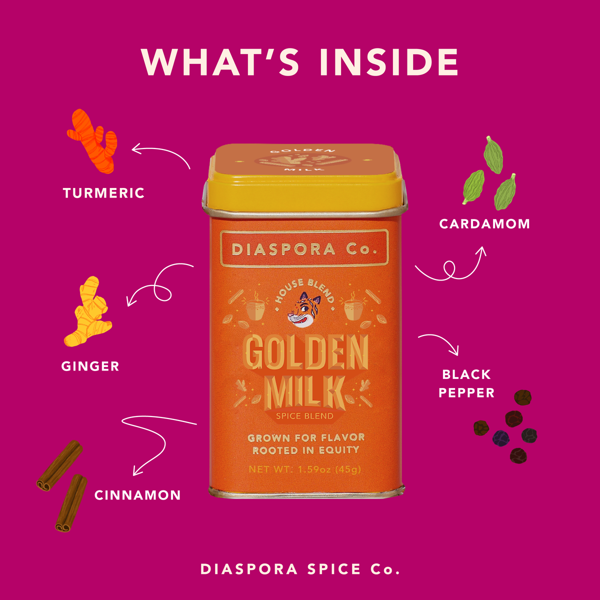 Diaspora Co. Golden Milk Spice Blend – For Turmeric Lattes & Baking
