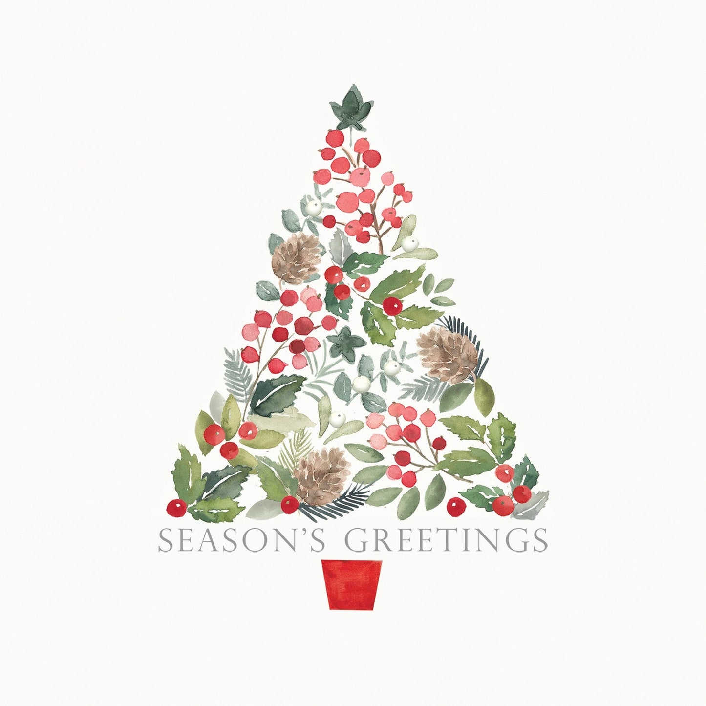 Merry Greetings White Napkins - OO Linens - Olive Ovation