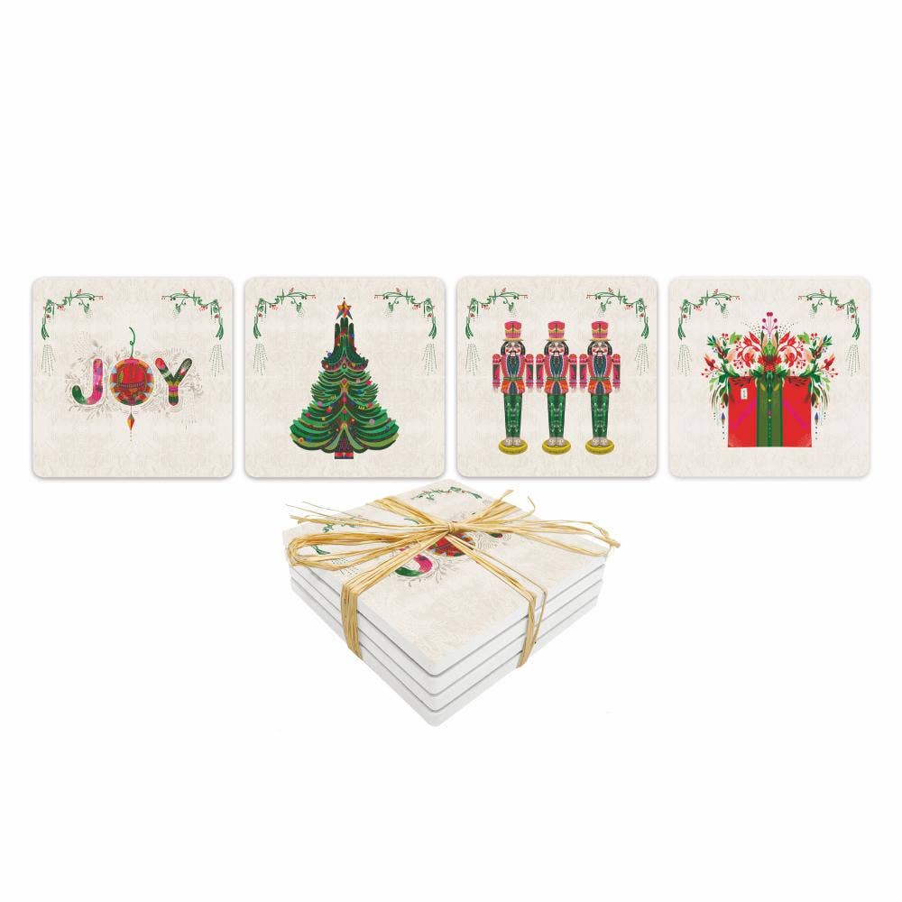 Christmas Graphique Stone Coaster Set – 4 Coasters
