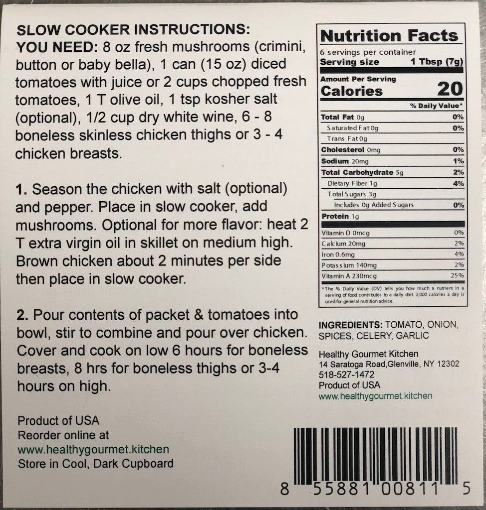 Healthy Gourmet Kitchen Chicken Marengo Blend - Olive Ovation