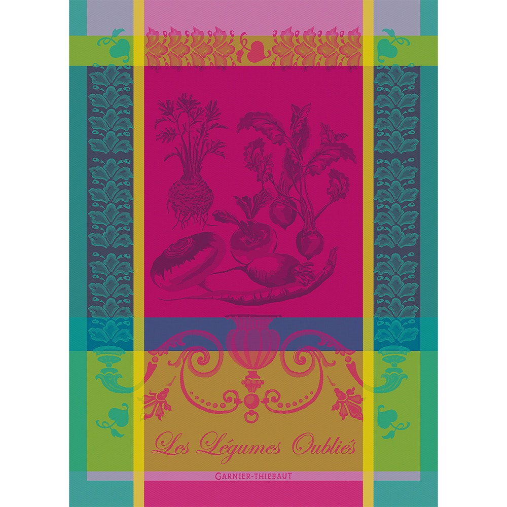 Legumes Oublies Fuchsia Kitchen Towel