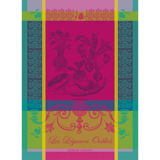 Legumes Oublies Fuchsia Kitchen Towel - Olive Ovation