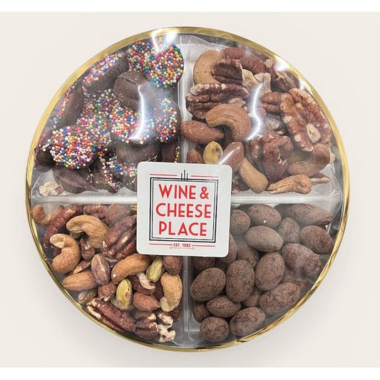 Wine & Cheese Place Nut & Candy Gift Round - Olive Ovation